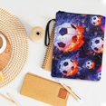 thumbnail image 4 of HELLHERO Paperback Book Cover Easy Carry Book Case Handle Carrying Book Case Zipper with Reusable 11.4 Inch X 8.66 Inch Fire Soccer, 4 of 7