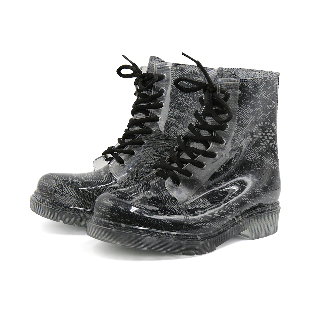black jelly boots