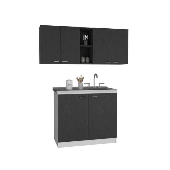 Rainlex 39" Freestanding Utility Sink Cabinet with Stainless Steel Countertop, Double Utility Basins, Soft-Close Storage Doors