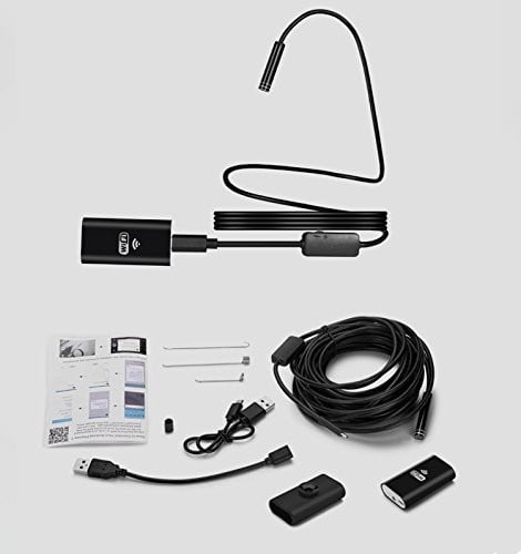 USB Borescope Tablet PC 23.3/33.3FT Transer TYPE-C USB Semi-rigid Inspection Camera HD 720p Waterproof Camera with 8 Adjustable Led Light for Android Phone 