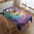 thumbnail image 2 of Colorful Tie Dye Nebula Pattern Rectangle Tablecloth 60"x84",Waterproof Polyester Rectangle Table Cloth, Wipeable Spillproof Polyester Tablecloth for Dining, Camping, Indoor and Outdoor, 2 of 5