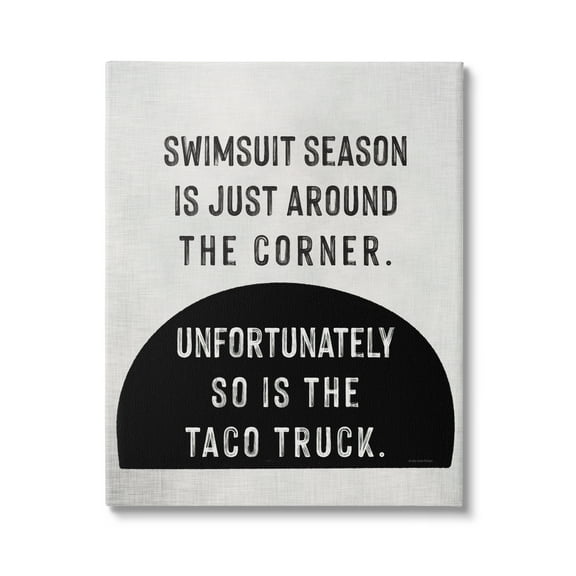 Stupell Industries Funny Taco Truck Summer Typography Painting Gallery Wrapped Canvas Print Wall Art, 16 x 20