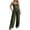 Green, variant on Jumpsuits for Women Sleeveless Cut-Out Waist U-Neck Spaghetti Strap Backless Tie-Back Ruched High Waist Summer Romper M