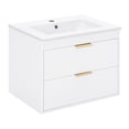thumbnail image 5 of Modern 24" Floating Wall Mounted Bathroom Vanity with White Ceramic Sink and Drawer Storage, 5 of 11