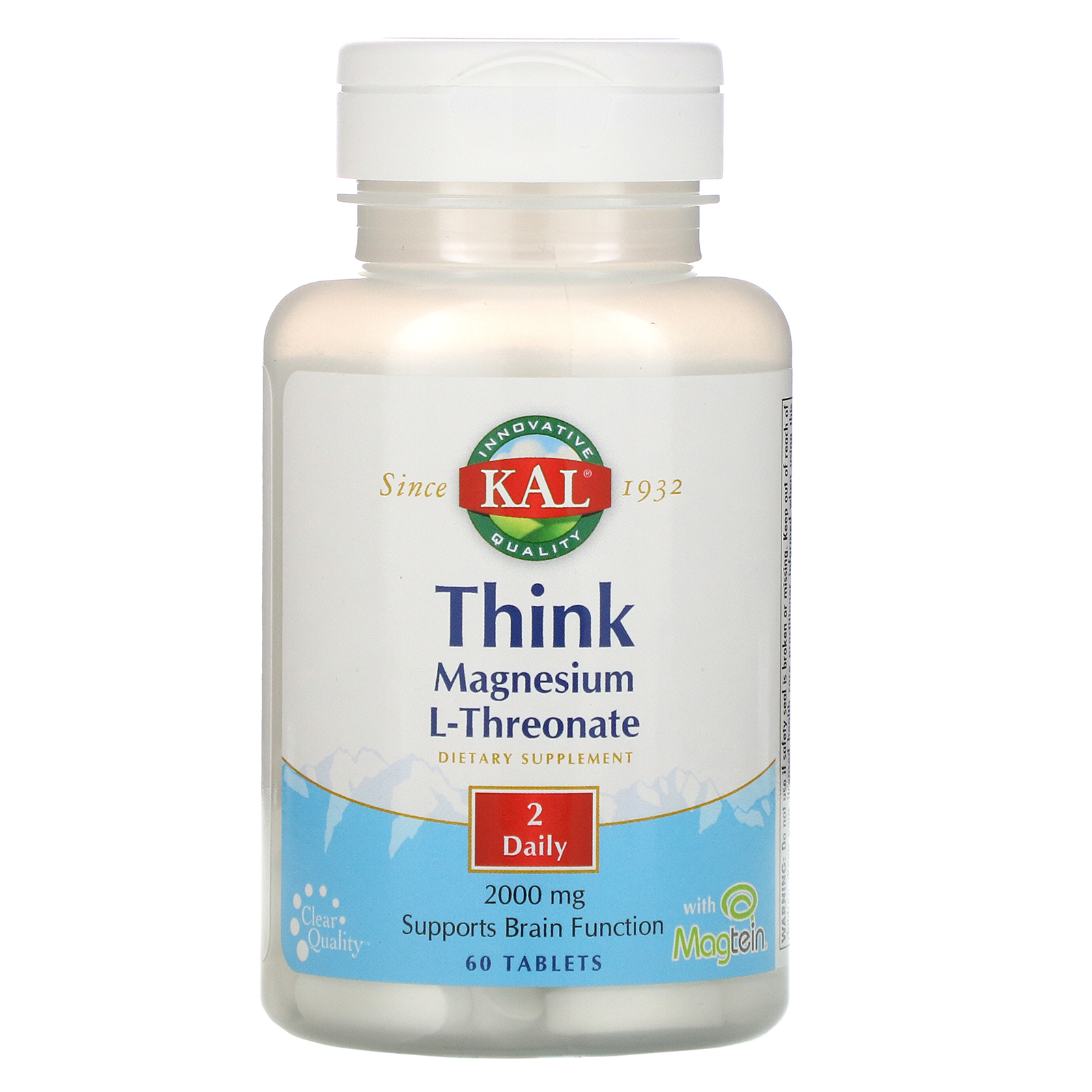 KAL Think Magnesium LThreonate 2000 mg Learning, Brain Health