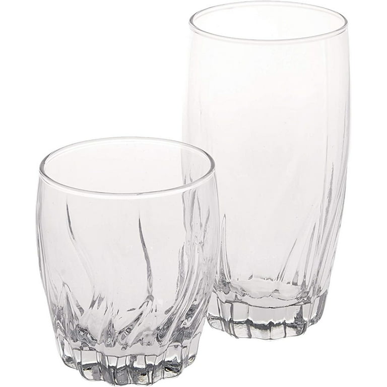 Anchor Hocking Central Park Small and Large Drinking Glasses, Set of 16
