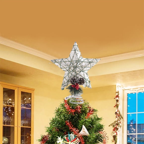 Adorno Navideño para Copa de Árbol, Luz Navideña para Decoración Navideña, Adorno para Copa de Árbol de Navidad, Adorno para Copa de Árbol de Navidad con Luces