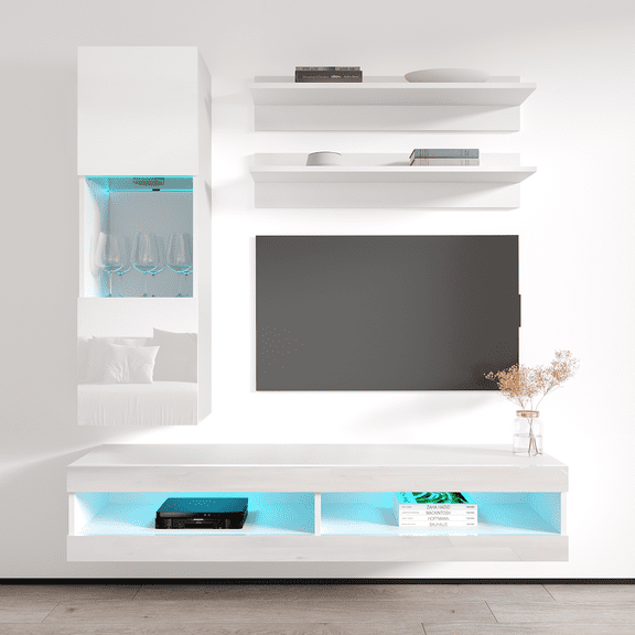 Fly H3 34TV Wall Mounted Floating Modern Entertainment Center