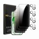 thumbnail image 1 of Chenchen 4 Pack Privacy Screen Protector for iPhone 15 6.1 Inch with 4 Pack Camera Lens Protector, Anti Spy Tempered Glass Film, Anti-Scratch, Touch Sensitive, Case Friendly, 1 of 1
