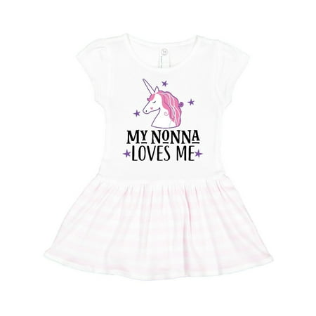 

Inktastic My Nonna Loves Me Unicorn Gift Toddler Girl Dress
