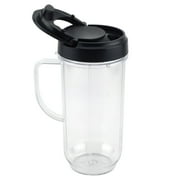 2 عبوة 22 أونصة من كأس طويل مع قطع غيار غطاء علوي قابلة للانزلاق متوافقة مع خلاطات Magic Bullet 250W MB1001