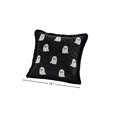 thumbnail image 2 of 16 Inch Cotton Ghost Throw Pillow 2 Designs White Ribbed / Black Fuzzy Edge Embroidery Spooky Halloween Fall Sofa Bedroom Farmhouse Decor Cushion, 2 of 6