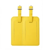 Unique Bargains Travel PU Leather Cruise Suitcase Luggage Tags Holders Name Address ID Label Yellow 2pcs