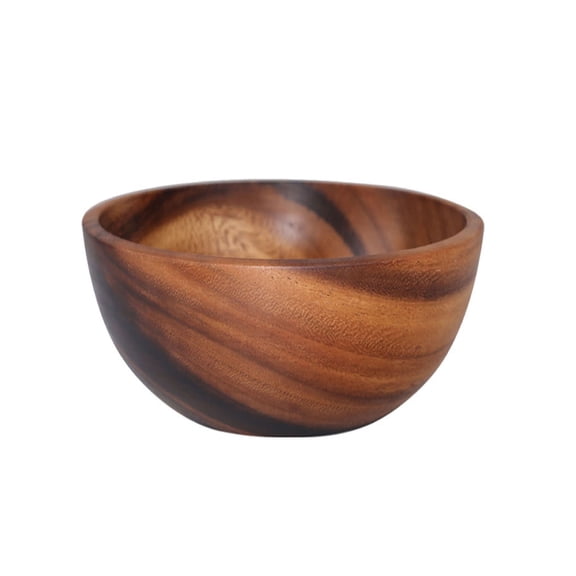 HomeLife Good Grade Eco-Friendly Polishing Salad Bowl Japanese Practical Wooden Soup Bowl Kitchen Supplies