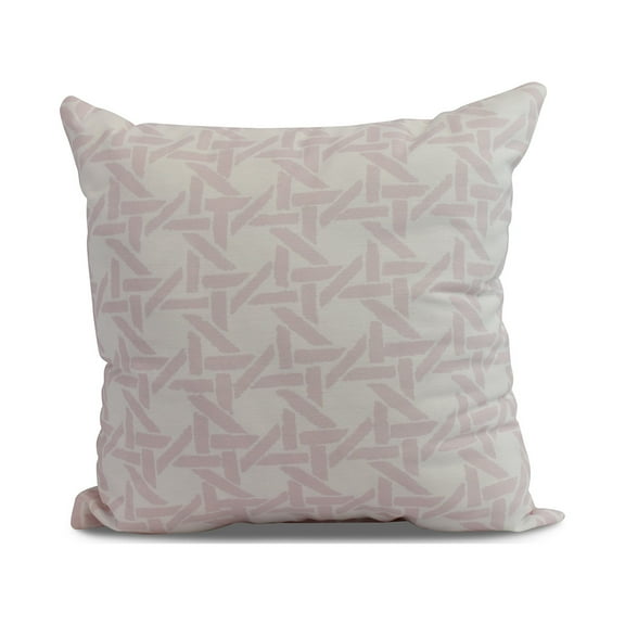 Simply Daisy, 16" x 16" Rattan Geometric , Geometric Print Outdoor Pillow, Pink