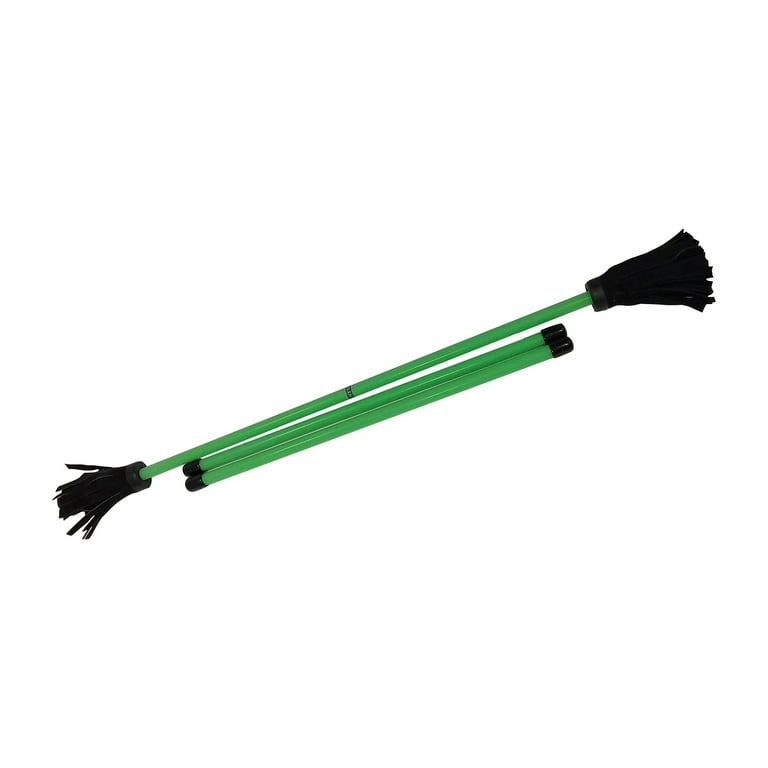 Z-Stix Professional Juggling Flower Sticks/Devil Sticks and 2 Hand Sticks,  High Quality, Beginner Friendly - Neon Series (Mosquito, Neon Green)