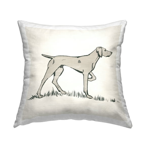 Stupell Industries Hunting Dog Casual Outline Animal Design by Grace Popp Throw Pillow