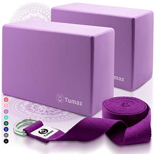 Yoga block 2 Pack with strap Set Tumaz Yoga Strap