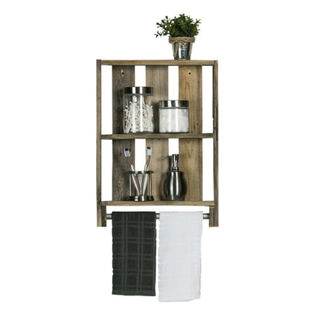 Reclaimed Wood Bathroom Plank Shelf With Towel Bar Natural Reclaimed Wood Bathroom Plank Shelf With Towel Bar Natural Com