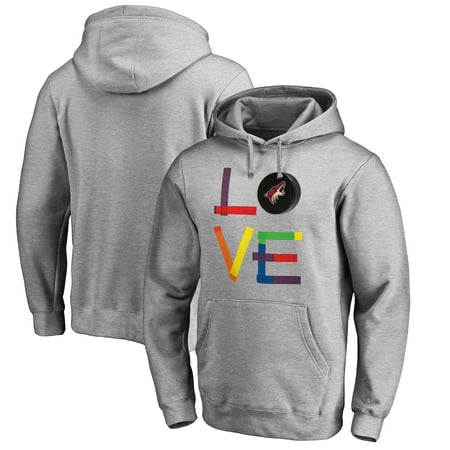 Phoenix Coyotes Sweatshirt - Arizona Coyotes Fanatics Branded Hockey Is For Everyone Love Square Pullover Hoodie - Heather Gray