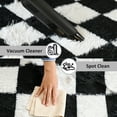 thumbnail image 6 of Pentantan 5ft x 8ft Shag Area Rugs for Living Room, Classic Checkered Fluffy Bedroom Carpet, Black & White, 6 of 8