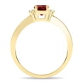 thumbnail image 2 of SZUL Women's Round Shaped Garnet and Diamond Classic Band in 10K Yellow Gold, 2 of 5