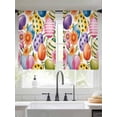 thumbnail image 2 of Easter Colorful Eggs Sheer Curtains 54 Inch Length 2 Panels for Living Room, Farmhouse Floral Polka Dot Voile Kitchen Curtain Set, Luxury Privacy Drapes Window Treatment for Bedroom, 2 of 7
