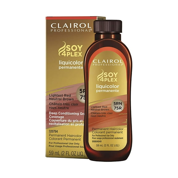 Clairol Professional 5RN/75R Lightest Red Neutral Brown LiquiColor Permanent Hair Color, 2 oz