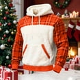 thumbnail image 2 of Lmnyox Men's Christmas Hoodies Plaid Print Long Sleeve Fleece Sweatshirts Thermal Casual Pullover with Pocket, 2 of 3