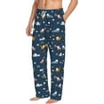 thumbnail image 2 of Uemuo Modern Modern Excavator Pattern Men's Wide Leg Palazzo Lounge Pants with Pockets Light Weight Loose Comfy Casual Pajama Pants-Small, 2 of 9