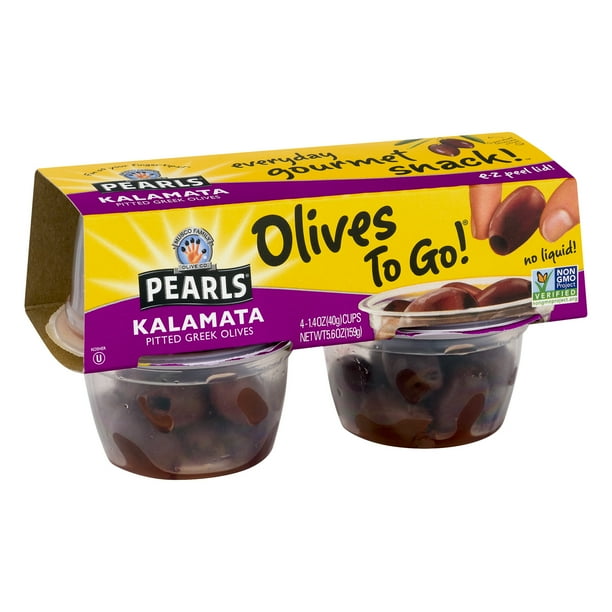 Pearls Kalamata Pitted Greek Olives 4 PK, 1.4 OZ