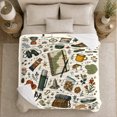 thumbnail image 5 of Hiking Adventure Essential Gear Scattered Pattern Whimsical Hand-Drawn, Peaceful Mountain Lake Scene, Warm Flannel Blanket for Cabin and Lodge, Outdoor Lovers Christmas Gift, Festive Home Decor, 5 of 9