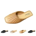 thumbnail image 6 of Xfvqtps Mules for Women Slide Sandals Flat Stripe Close Toe Fashion Casual Beach Sandals Khaki, 6 of 6
