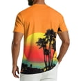 thumbnail image 6 of Domuza Men's Summer Streetwear Causal T Shirts Ombre Tropical Print Crewneck Short Sleeve Tee Shirts Tops Red M, 6 of 6