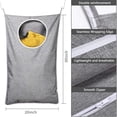 thumbnail image 3 of KEEPJOY Bolsa de lavandería para colgar en la puerta que ahorra espacio, cesto para la colada para colgar en la puerta con 2 tipos diferentes de ganchos, cesta para la colada colgante de tela Oxford p, 3 of 5