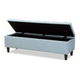 thumbnail image 2 of Baxton Studio Brett Tufted Fabric and Wood Storage Ottoman in Light Blue, 2 of 11