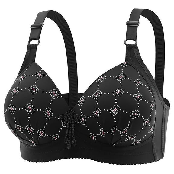 ALLLIST Bras for Women Wireless Push up Full Coverage Bralette Black Cozy Graphic T-Shirt Women Lingerie Size M