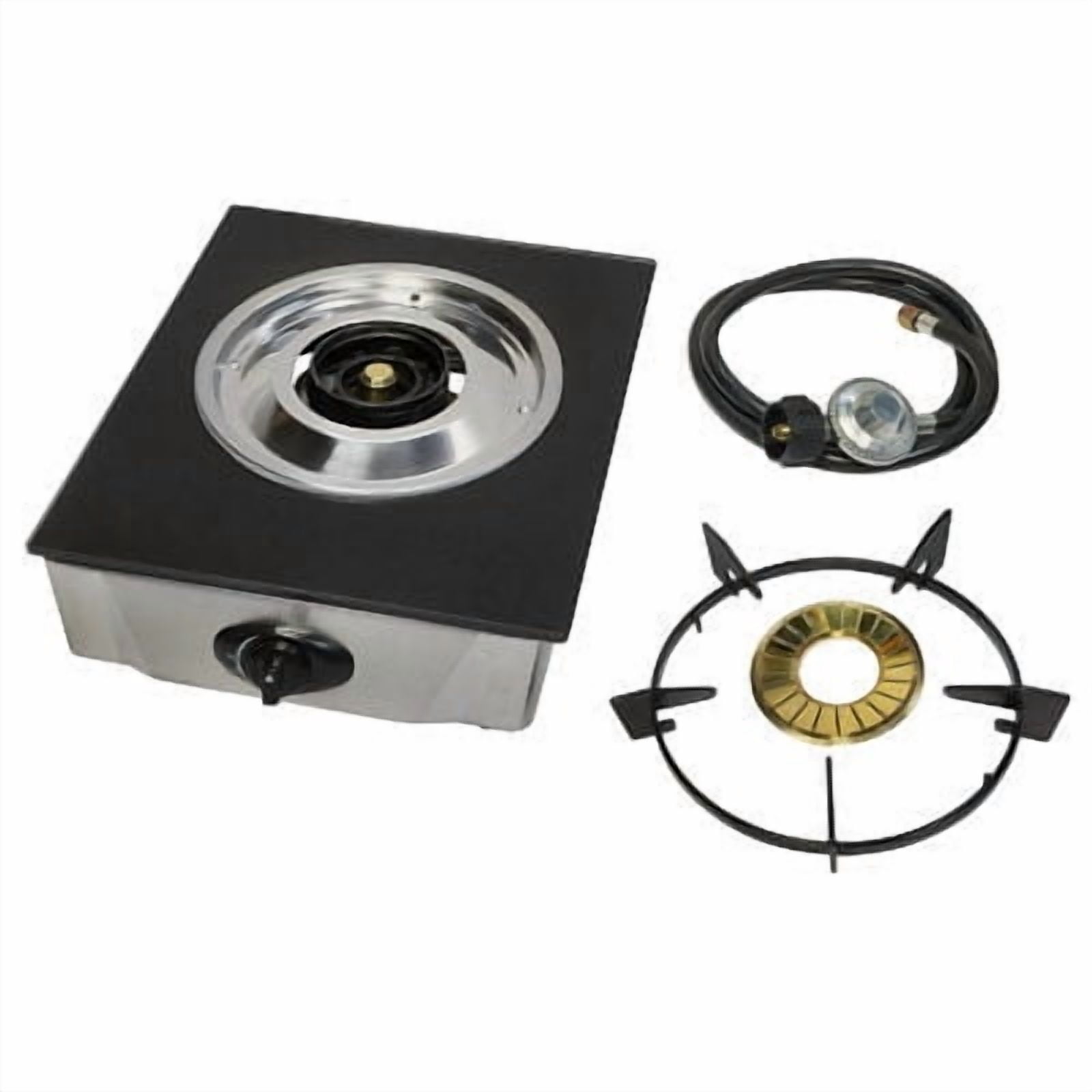 Portable 12" x 14" Glass Top Single Burner Propane Stove Gas Cooker 10,000 BTU/H