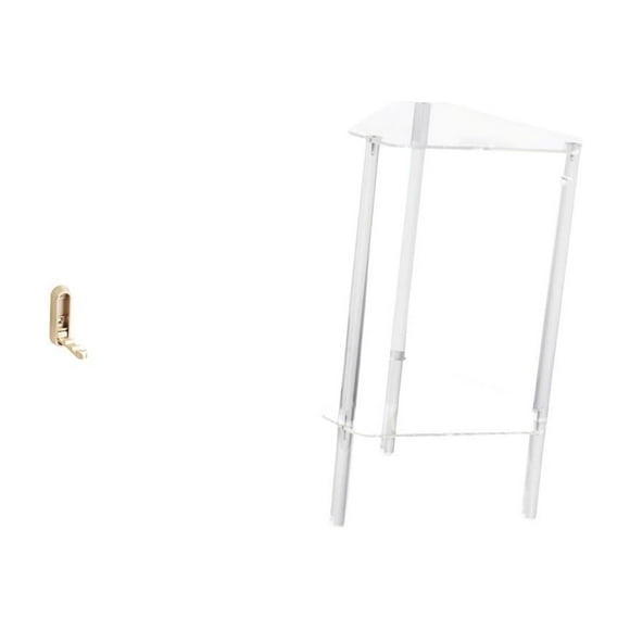 Luzkey Folding Wall Hook with Wall Mounted Coat Hooks Headphones Holder Coat Hook Nightstand Table Two Tier Clear Acrylic End Table Crafted From Zinc Alloy A