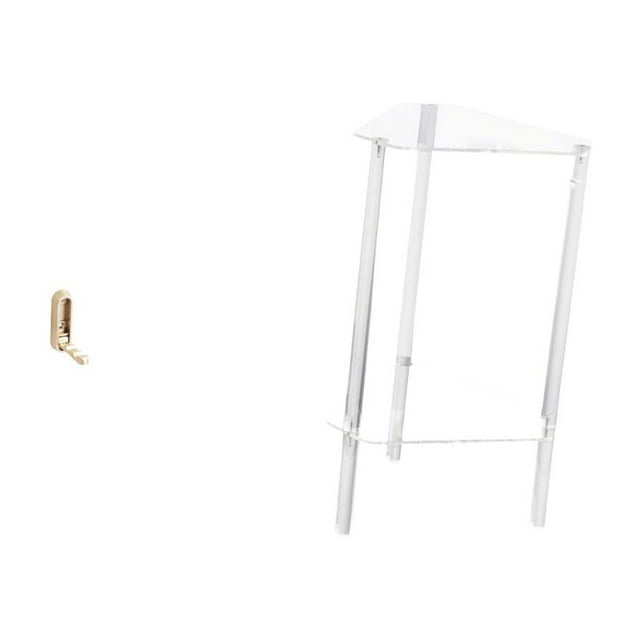 Organizador Minimalista Plegable De Pared Con Ganchos Y Mesita De Noche Auxiliar De Acrílico Transparente Para Baño, Dormitorio, Sala De Estar O Armario Modernos.
