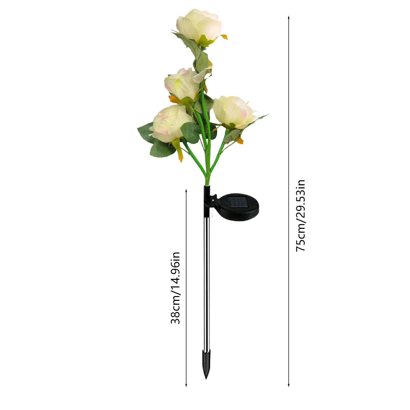 2-Pack Solar Rose Lights for Garden Decor | Outdoor Solar Powered LED Flower Lights with Stakes | Waterproof Landscape Lighting for Walkways, Patios, and Flower Beds