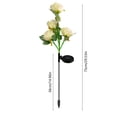 thumbnail image 3 of White Plastic Solar Simulation Rose Light Garden Stake Outdoor Decor 2Pcs 29.53X7.87 Inch White, 3 of 7