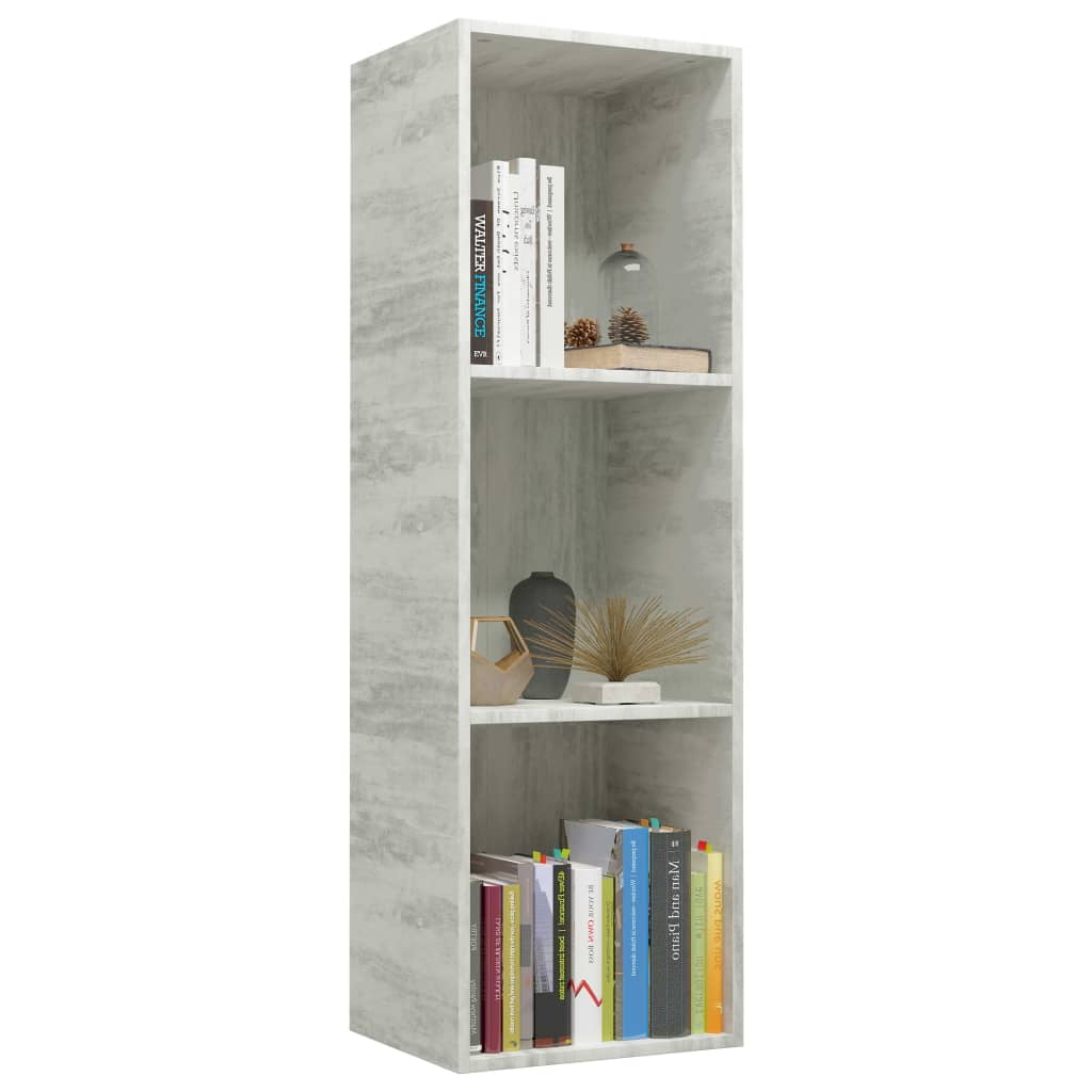 Kepooman 14" Modern 3-Tier Vertical Storage Bookcase for Office Living Room Bedroom, Grey