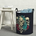 thumbnail image 2 of DouZhe Waterproof Collapsible Large Laundry Baskets, Vintage Skull Flower Rose Prints Circular Hamper with Handles, 2 of 7