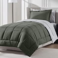 thumbnail image 1 of Nestl Ensemble de Literie 5 Pcs Simple - Vert Olive Réversible - Ensemble de Literie Complet Simple avec Draps, Taie d'Oreiller et Housse, 1 of 5