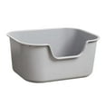 thumbnail image 3 of Bac à Litière pour Chat à Dessus Ouvert Plateau à Litière pour Animal à Dessus Ouvert Bac à Sable pour Chat Durable Bassin pour Chat Gris, 3 of 8