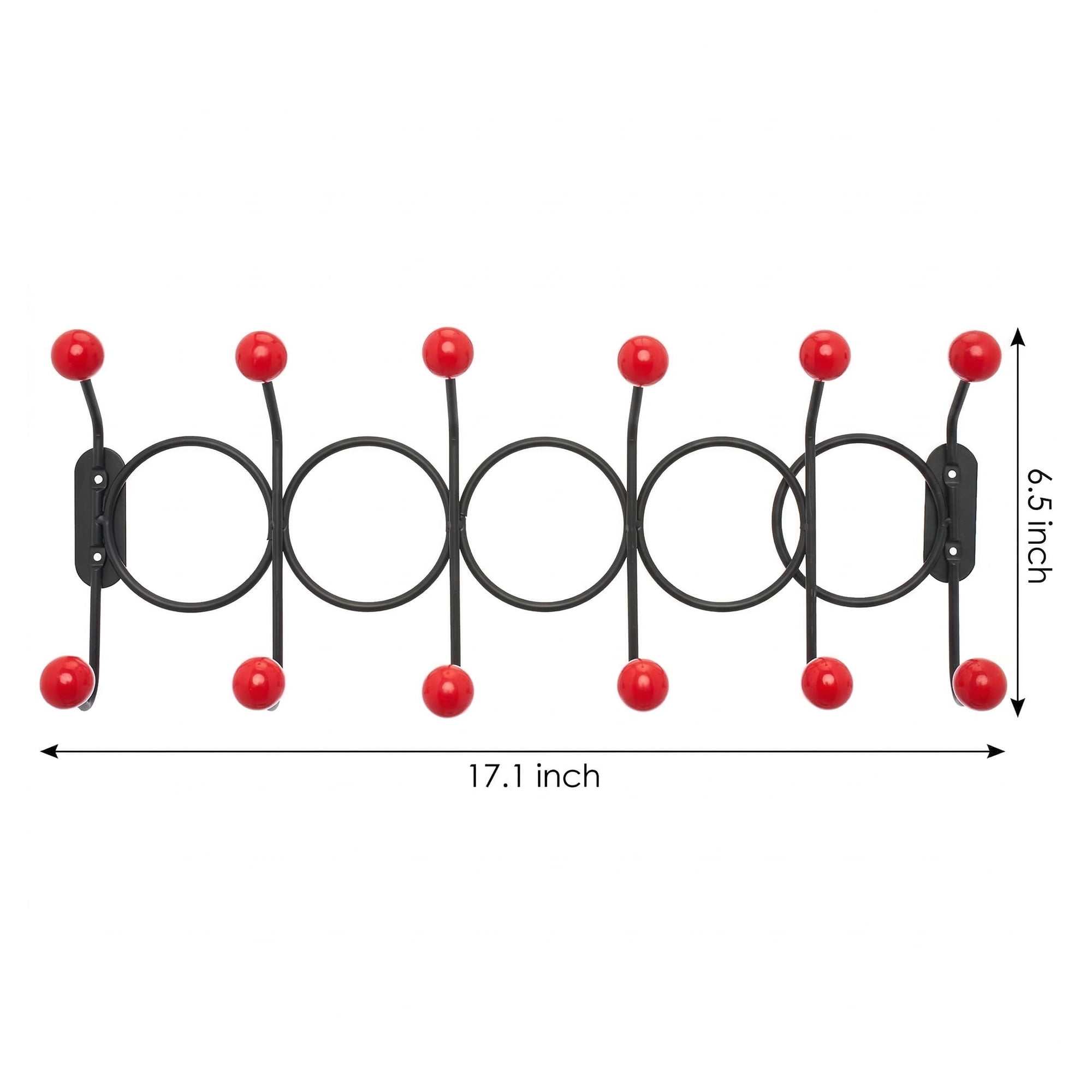 Unique Bargains Coat Rack Wall Mount with 12 Hooks for Entryway Bathroom Black 43.5"x16.5"