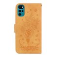 thumbnail image 3 of Flower Embossed Wallet Case for Motorola Moto G22, PU Leather Flip Folio Case with Cash Holder Card Slots Magnetic Clasp Kickstand Wrist Strap Phone Cover for Motorola Moto G22 6.5 Inch,Yellow, 3 of 15