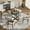 Clear with Bronze, variant on 51" Modern Luxury Round Dining Table for 4, Glossy Pandora Sintered Stone Round Table, Bronze X Carbon Steel Base