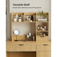 thumbnail image 4 of EYYTHUNG Desktop Bookshelf with Fluted Drawer, Wooden Countertop Shelf Mid Century Modern Desk Hutch Organizer Small Storage Bookcase for Dorm Home Office Study Vanity, Natural Oak, 4 of 7